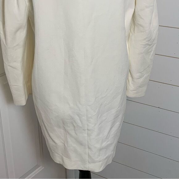 ZARA 100% cotton cream Peacoat balloon sleeves size M minimalist quiet luxury - Picture 5 of 12
